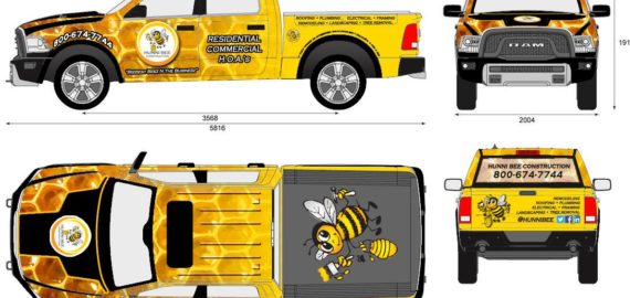 bee truck wrap