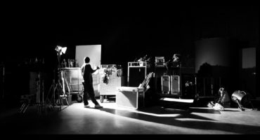 Behind the shooting of video online commercial production and film crew team working and setting lig